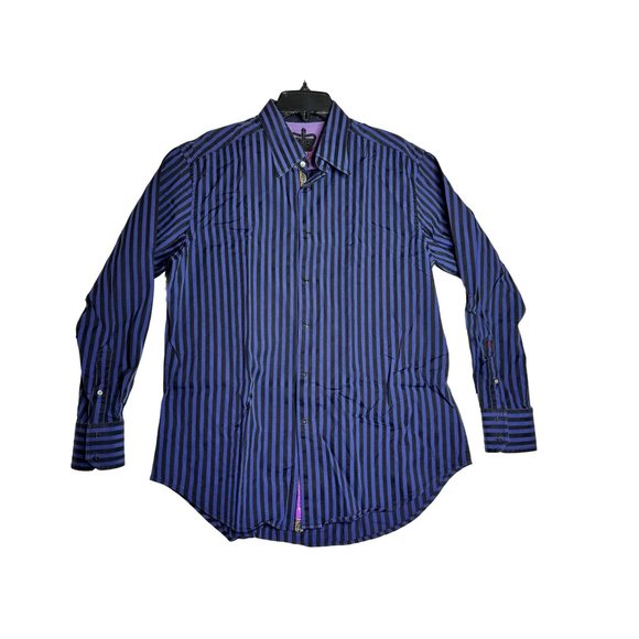 Robert Graham Black Stripe Long Sleeve Button Down Shirt Men's Size L - Picture 1 of 8